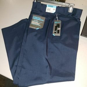 Savane Dark Navy Blue Flat Front Pant 38 x 29